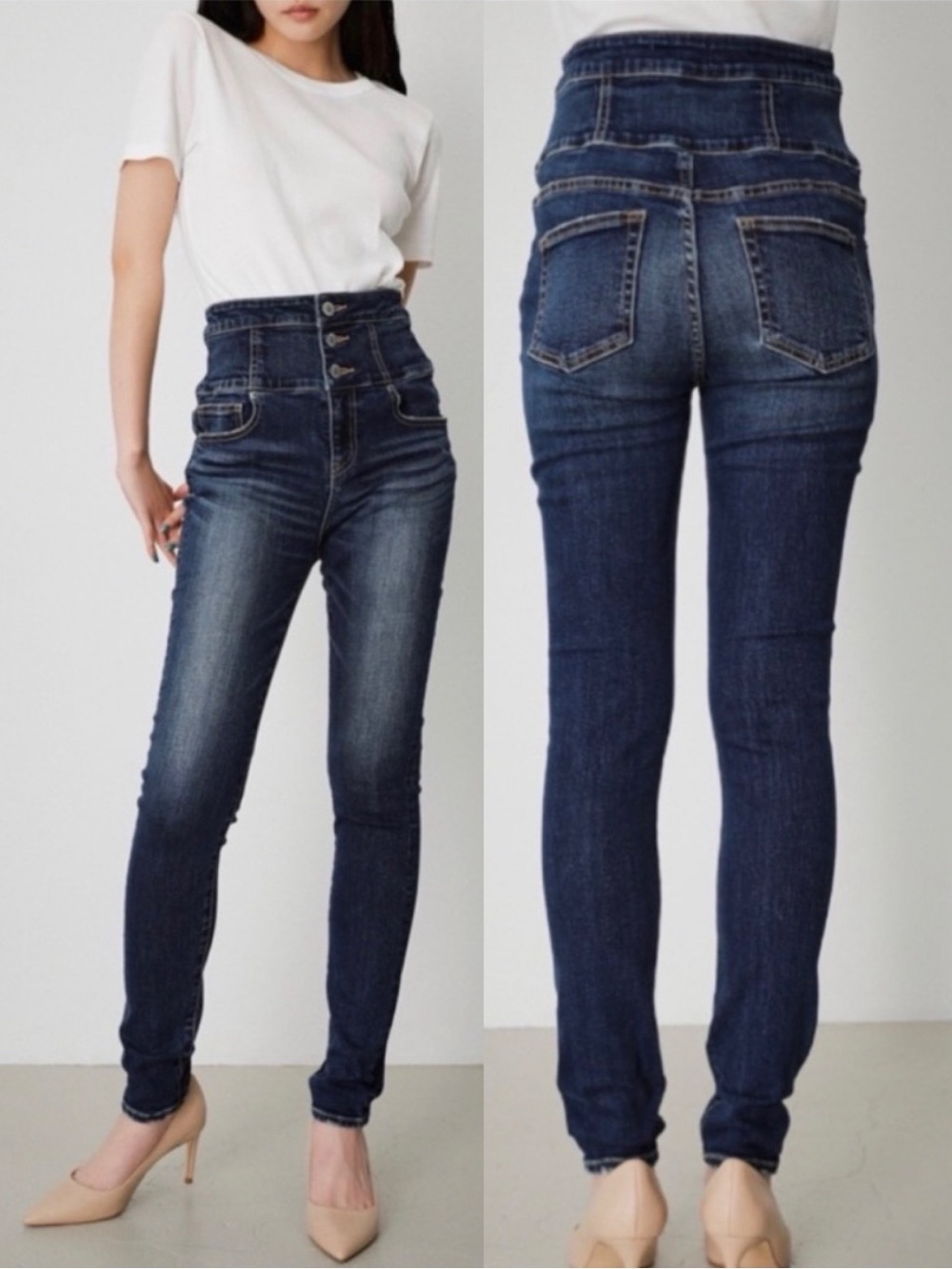 AZUL by MOUSSY Skinny Jeans High-Rise Cigarette Leg Dark Wash Blue Size 4